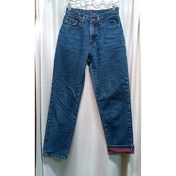 Vtg LL Bean Women's Size 4R Double L Relaxed Fit Straight Flannel Lined Jeans - Picture 1 of 12